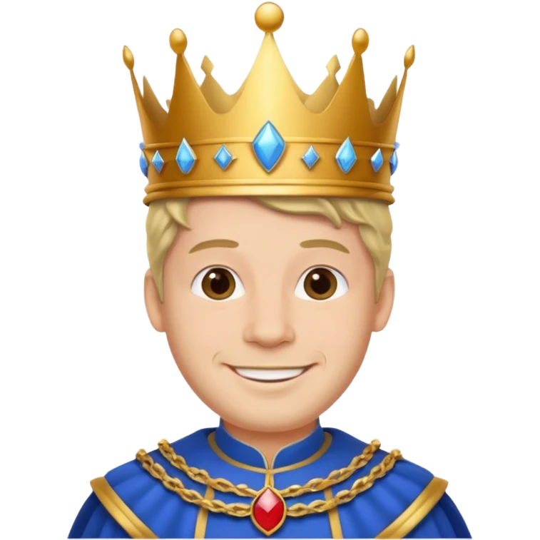 king with crown and blue outfit emoji