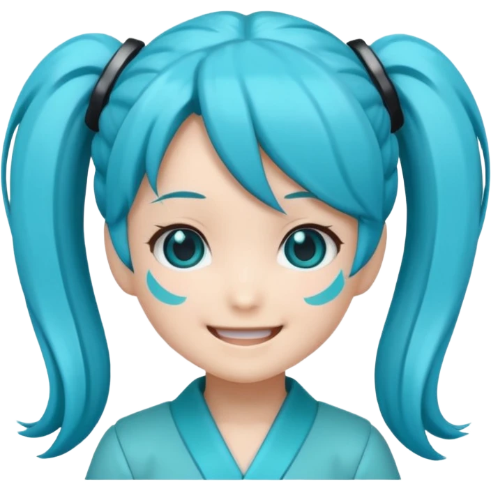 Hatsune Miku as a emoji and is chibi emoji