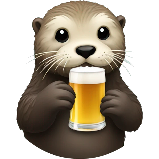 a beer-drinking sea otter emoji