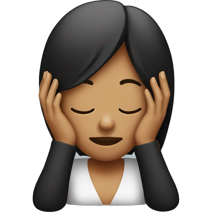 Face palm woman black emoji