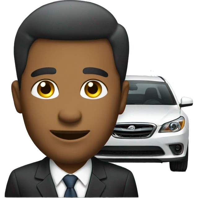 car salesman selling a car emoji