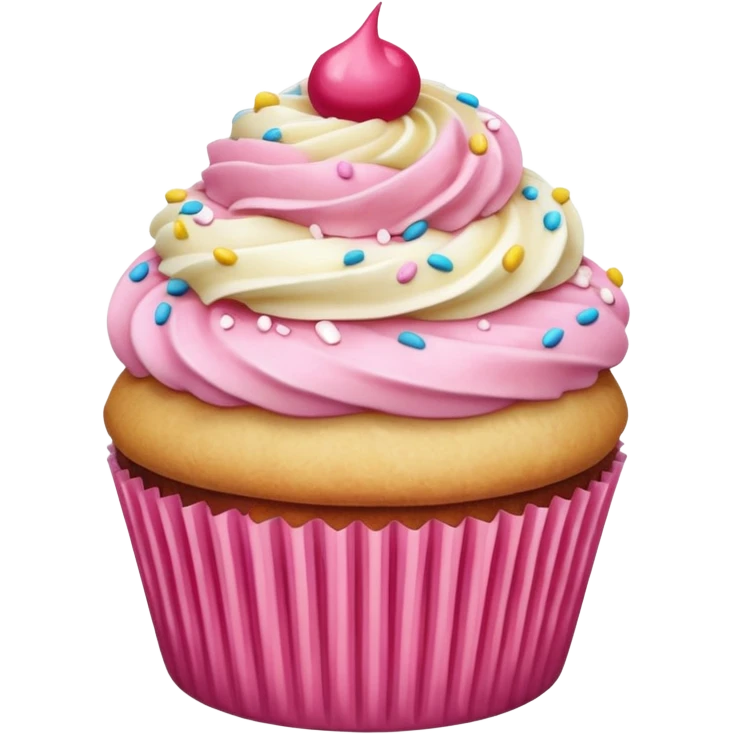 Cupcake with pink icing emoji