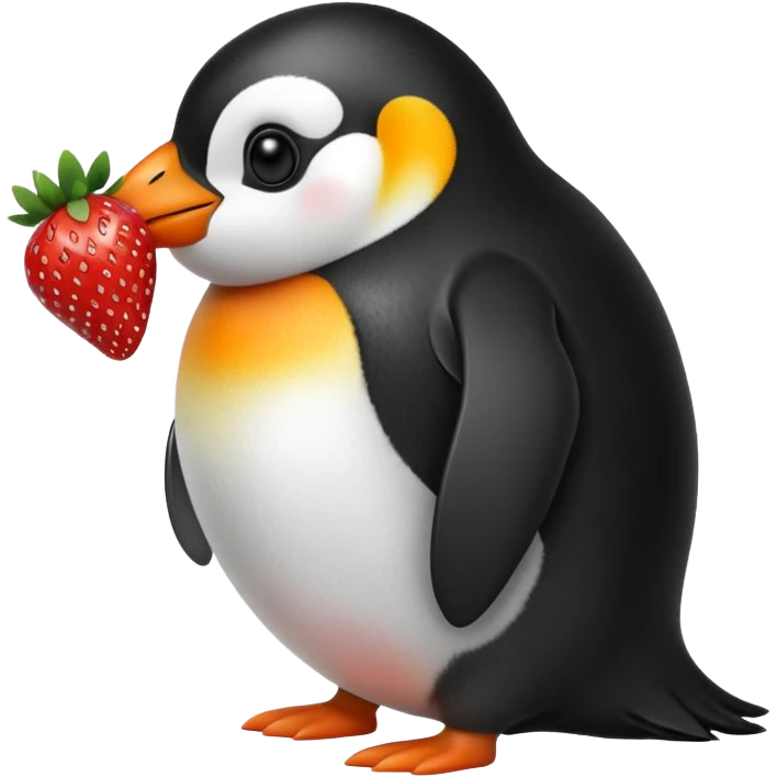 Penguin strawberry emoji