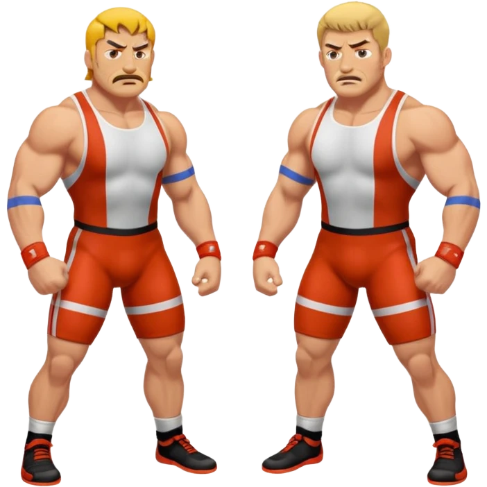 two characters wrestling, intense expressions emoji