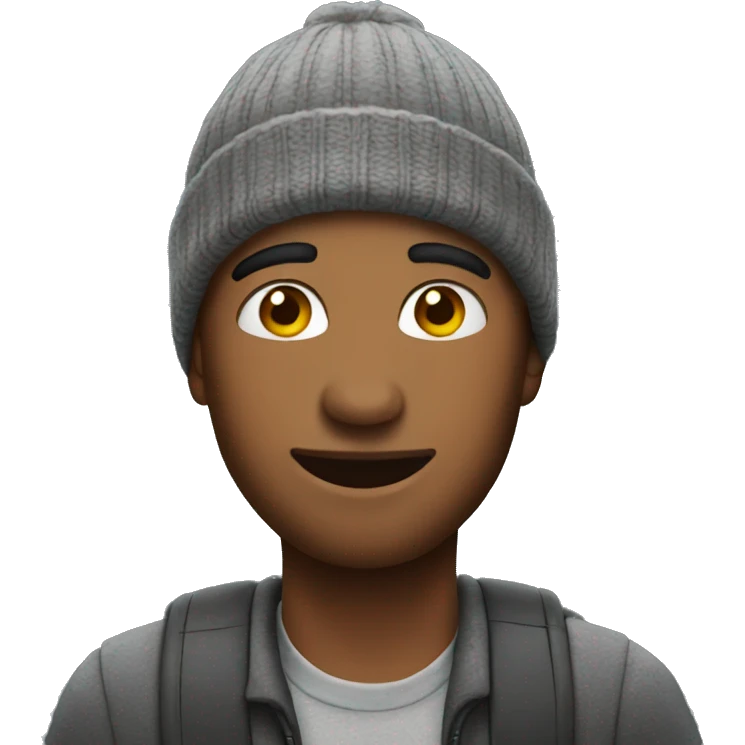 guy wearing beanie emoji
