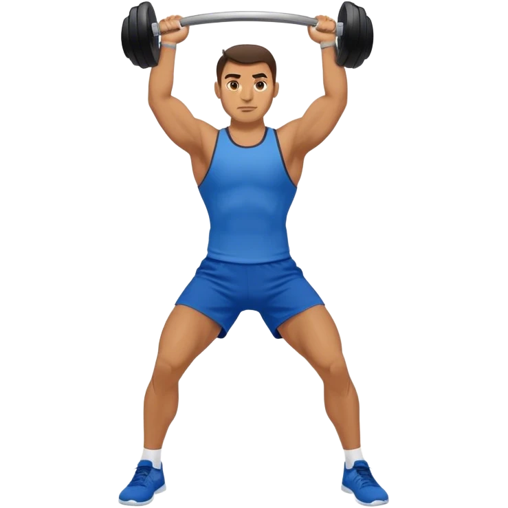 blue shorts man doing kettlebell swings emoji