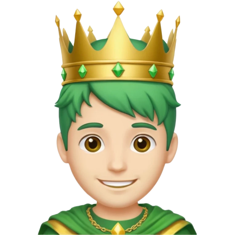 green haired guy with crown emoji