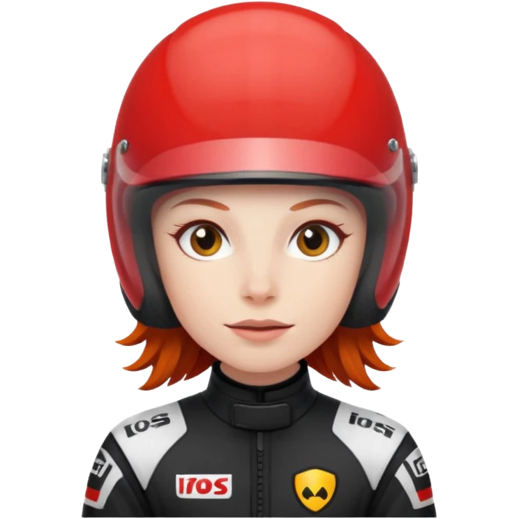 red haired racer with black outfit emoji