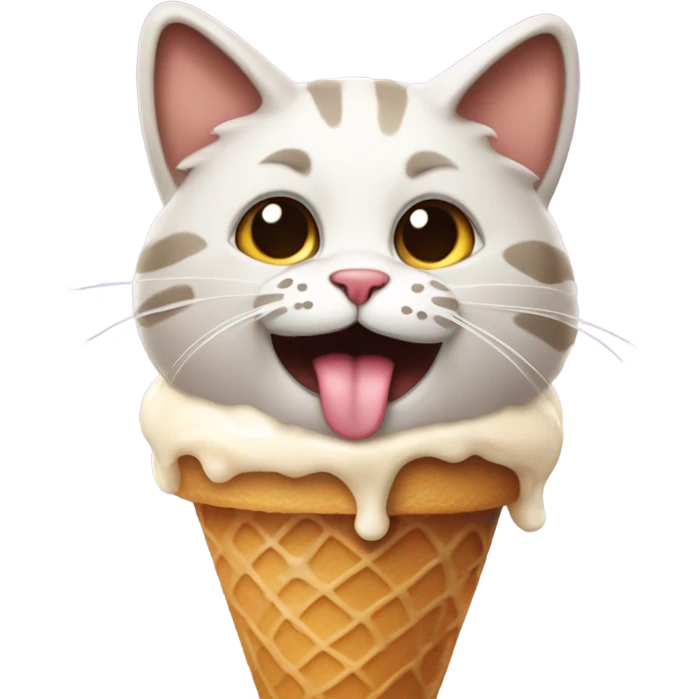 a cat licking ice cream emoji