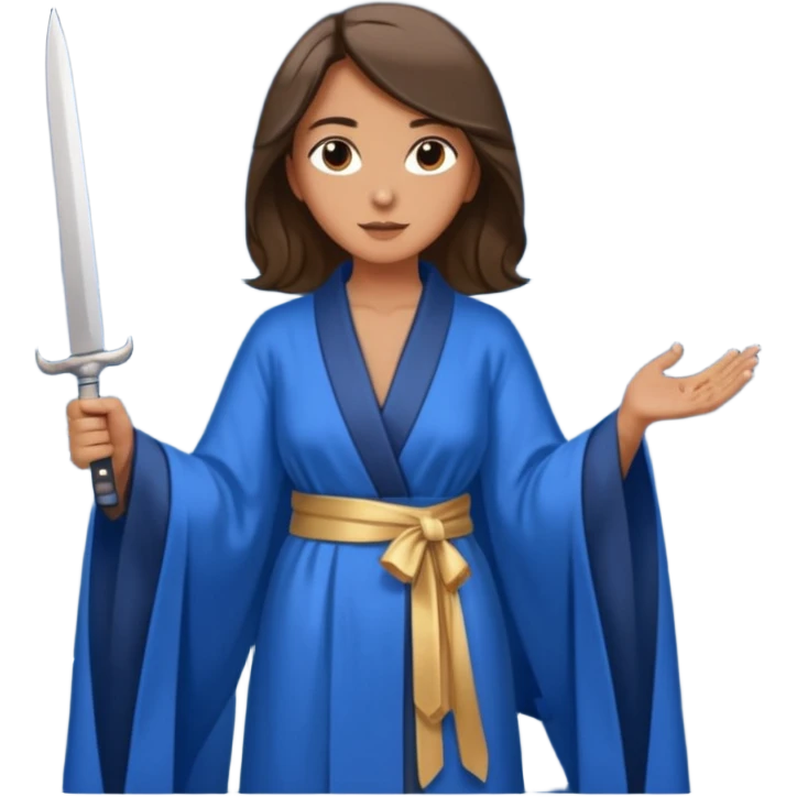An upright Europe (a tall woman), wearing a blue, flowing robe with stars on the hem, and behind her stands Chancellor Merz, holding a knife toward her back 
you forgot chanccellor merz behind her emoji