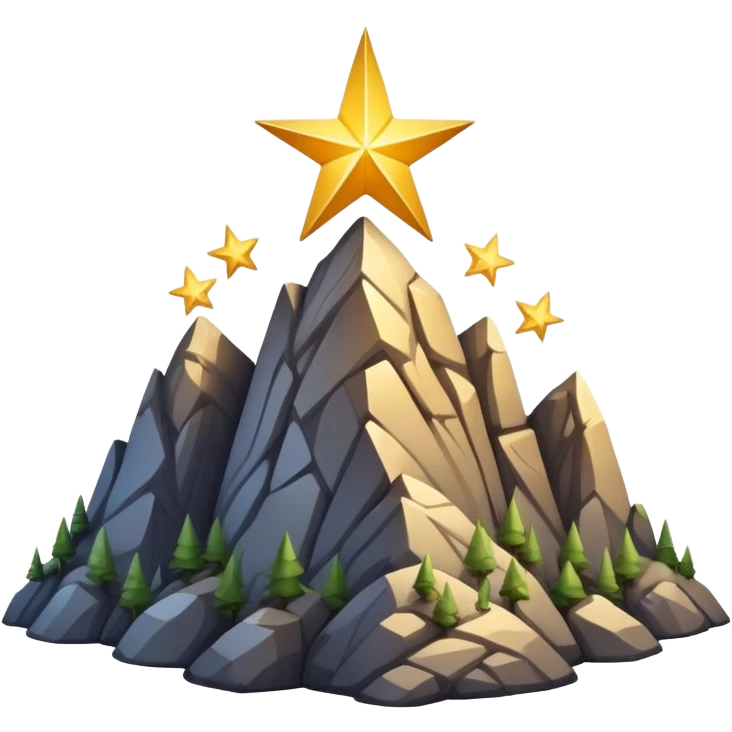 mountain with a star in the middle emoji
