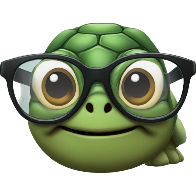 a turtle in glasses emoji
