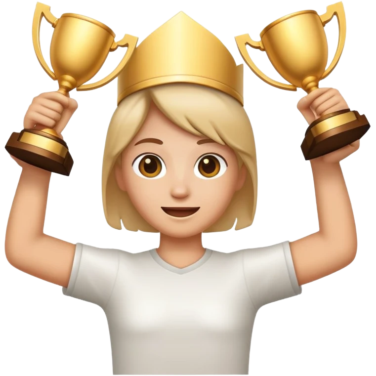 Your face shouldn't come out. Make an emoticon with your hands up and holding the trophy emoji
