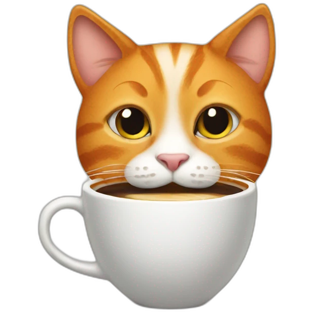 ginger cat drinking coffee emoji