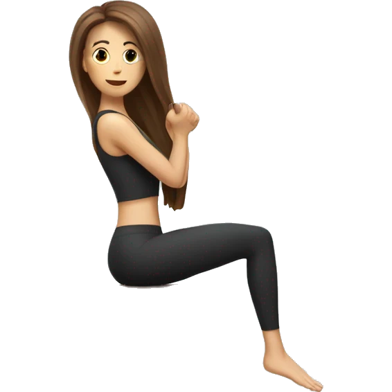 a woman with brown long hair making pilates exercises on a machine emoji