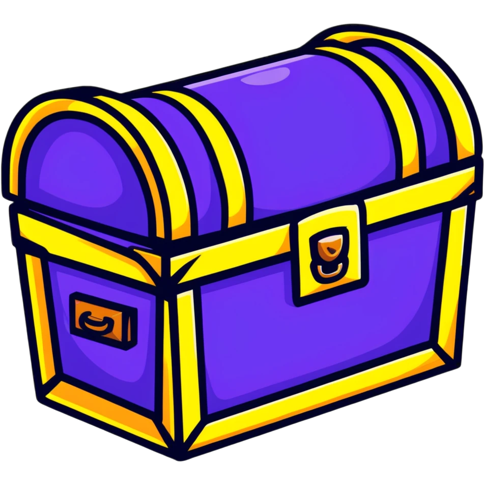 neon treasure chest emoji