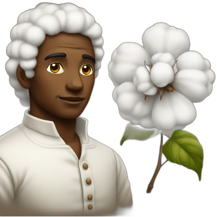 cotton worker in 1800 and his white master emoji