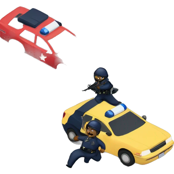 Police chasing hellcat emoji
