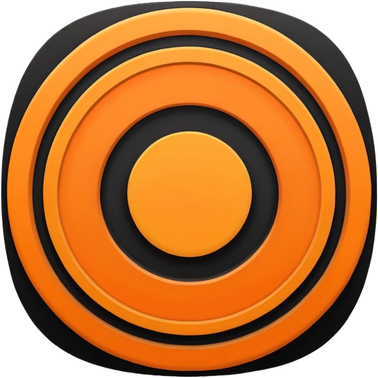 make a emoji of 3 concentric circles, the colour of concentric circles is orange, and the left spaces should be black emoji