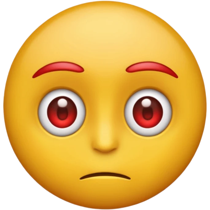 Un emoji basic avec une tête ronde et jaune des yeux fatigués et rouge  emoji