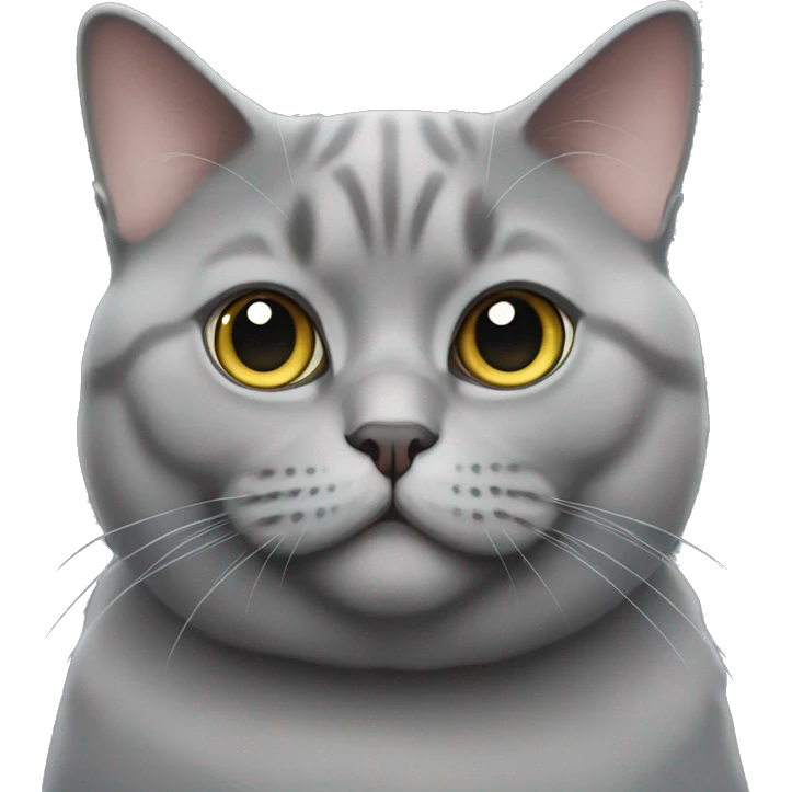a british gray cat fat emoji
