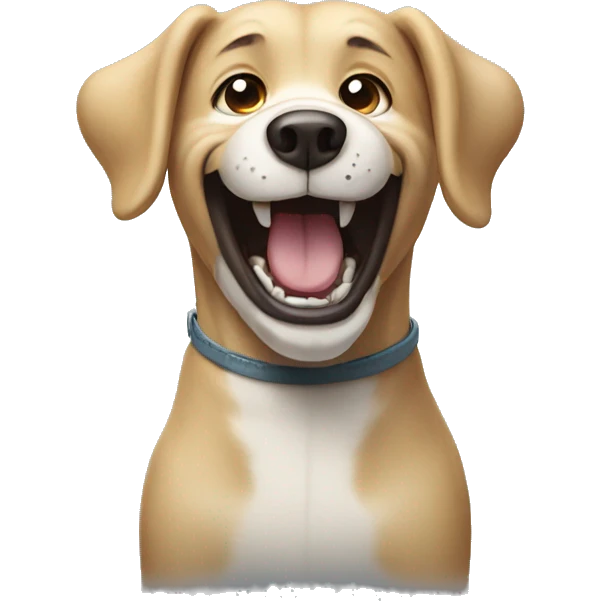 standing laughing dog emoji