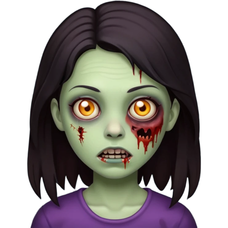 girl zombie, dark hair emoji
