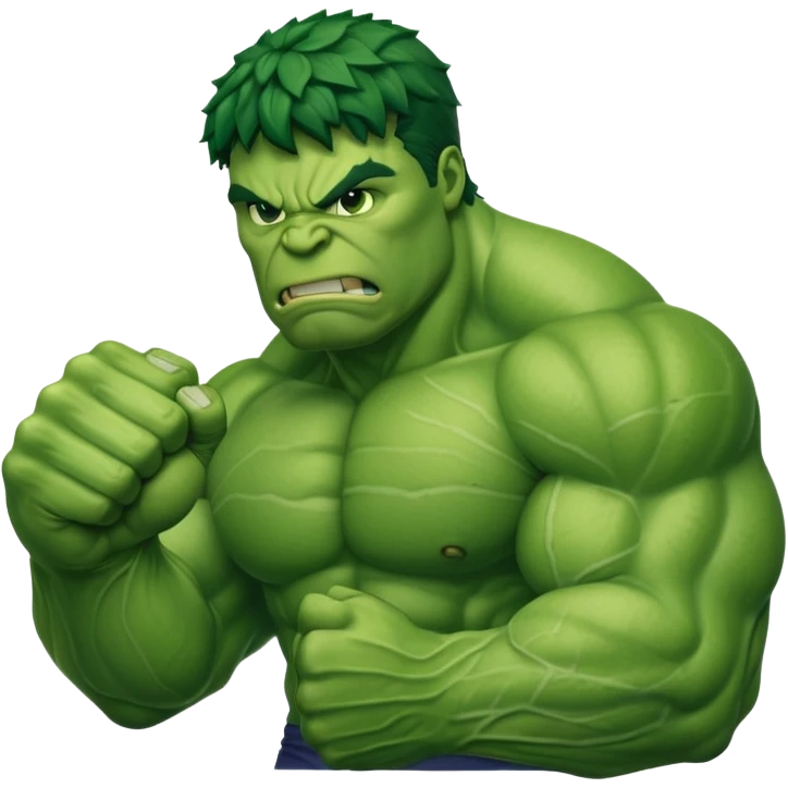 big muscular green hulks fist  emoji