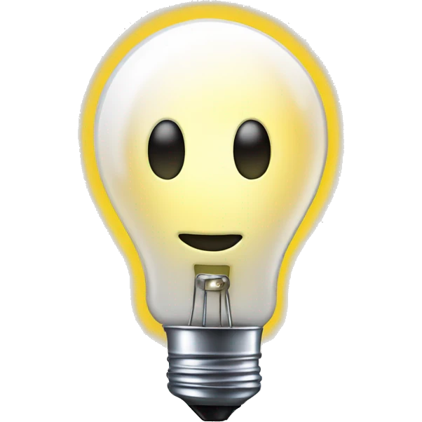 a bright lit up light bulb on a long pole emoji