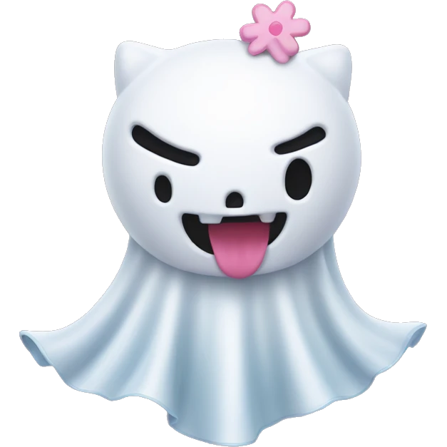 Ghost face with hello kitty toy emoji