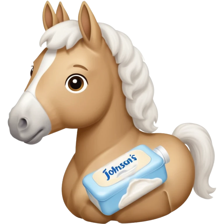 A cartoon horse holding johnson baby emoji