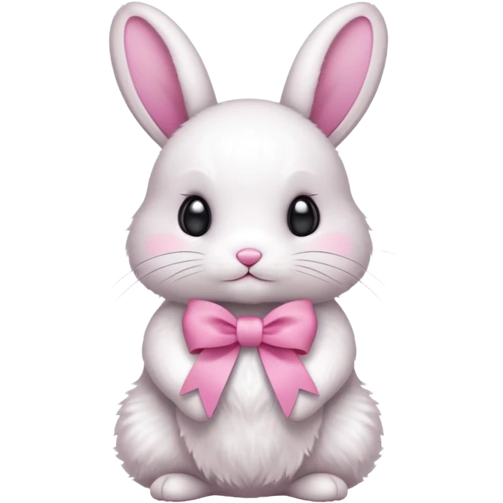 Small bunny with pink ribbons emoji