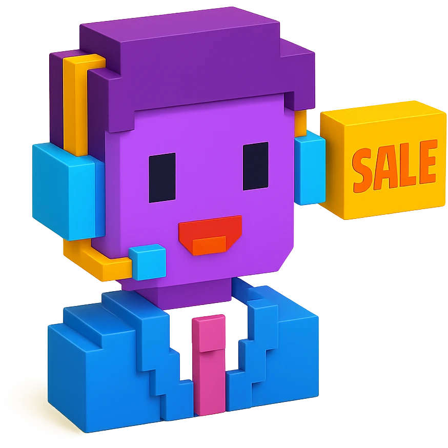 purple head of sales person emoji