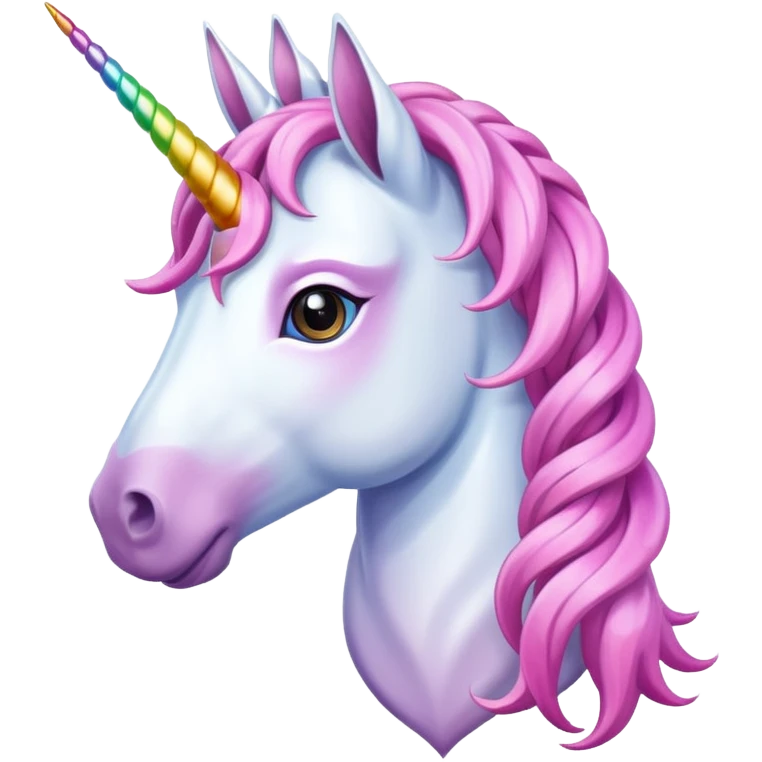 unicorn has a Long braided mane  emoji