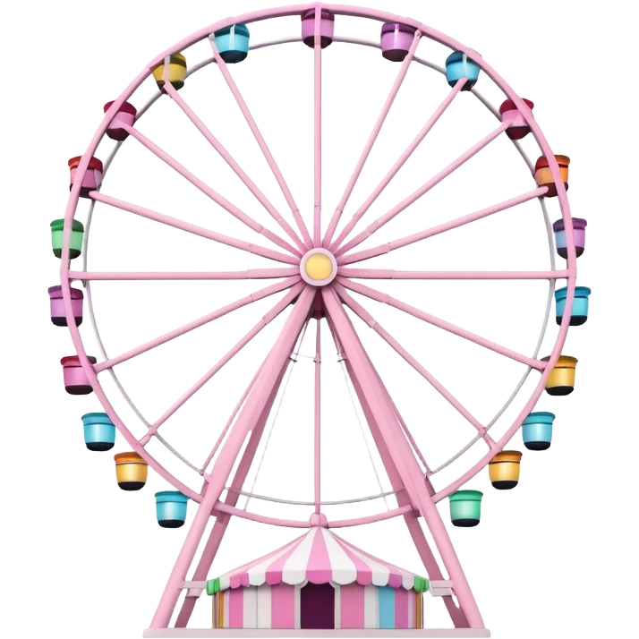 mix light pink and white theme park Ferris wheel emoji