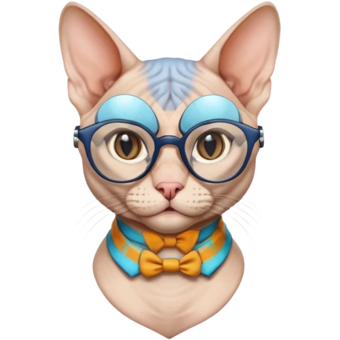 сделай кота сфинка в очках с хитрой ухмылкой emoji