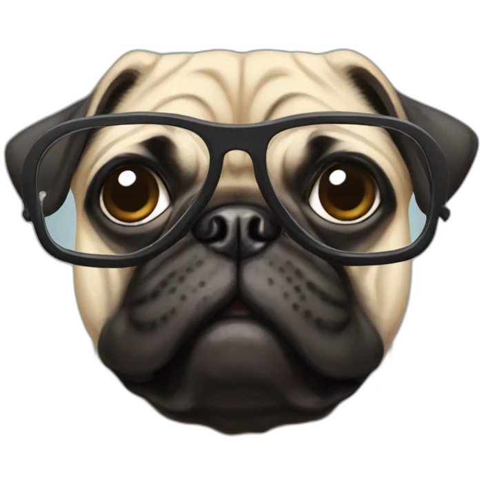 Pug with glasses emoji