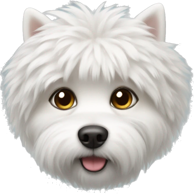 white fluffy small dog emoji