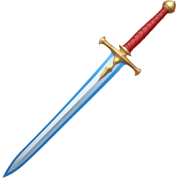 red Piercer — white broad blade + azure grip, Royal Sword. emoji