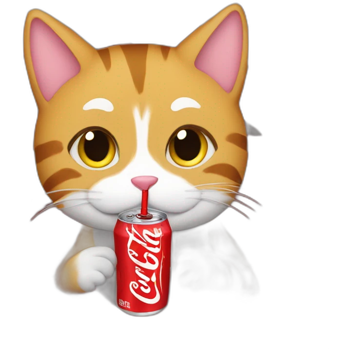 Cat drinking coke emoji