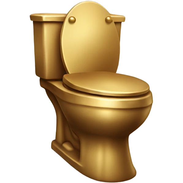 Golden toilet with brown smudges on the seat emoji