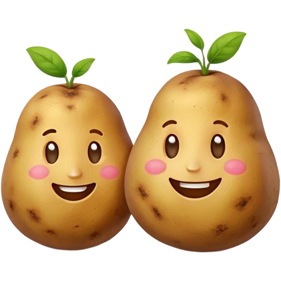 two happy potatoes emoji