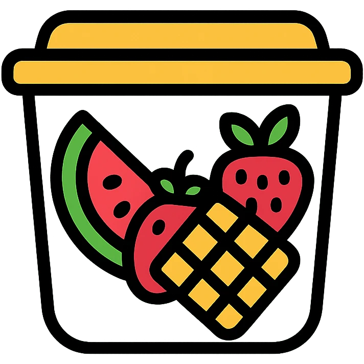 plastic fruit pot colored icon with black outlines emoji