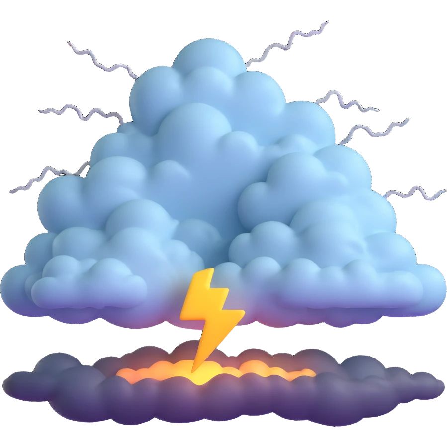stormy cloudy sky with lightning emoji