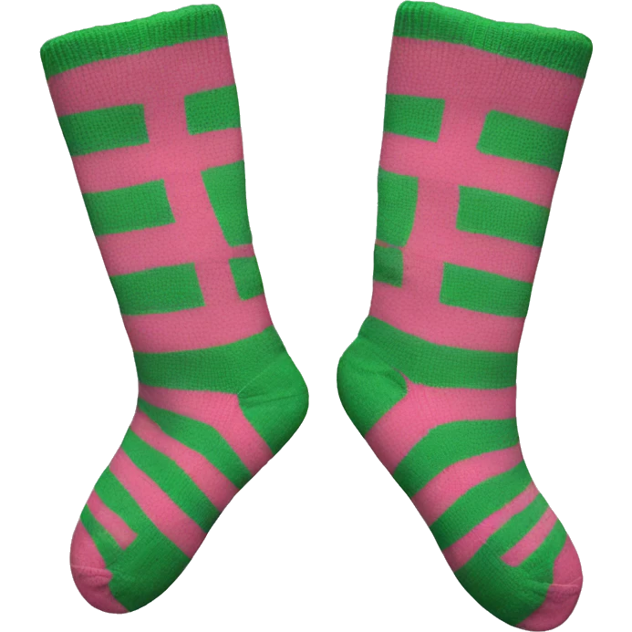 Green pink stripe socks emoji