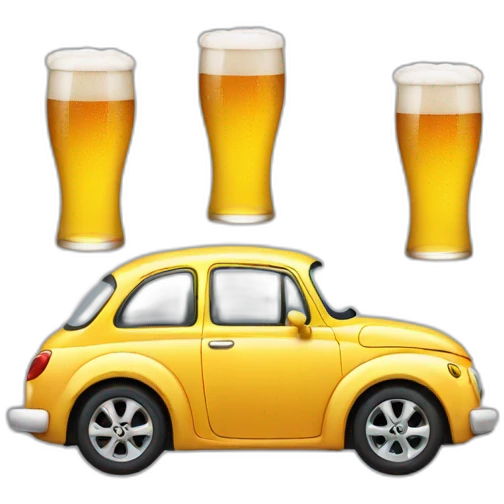 cars with a beer emoji
