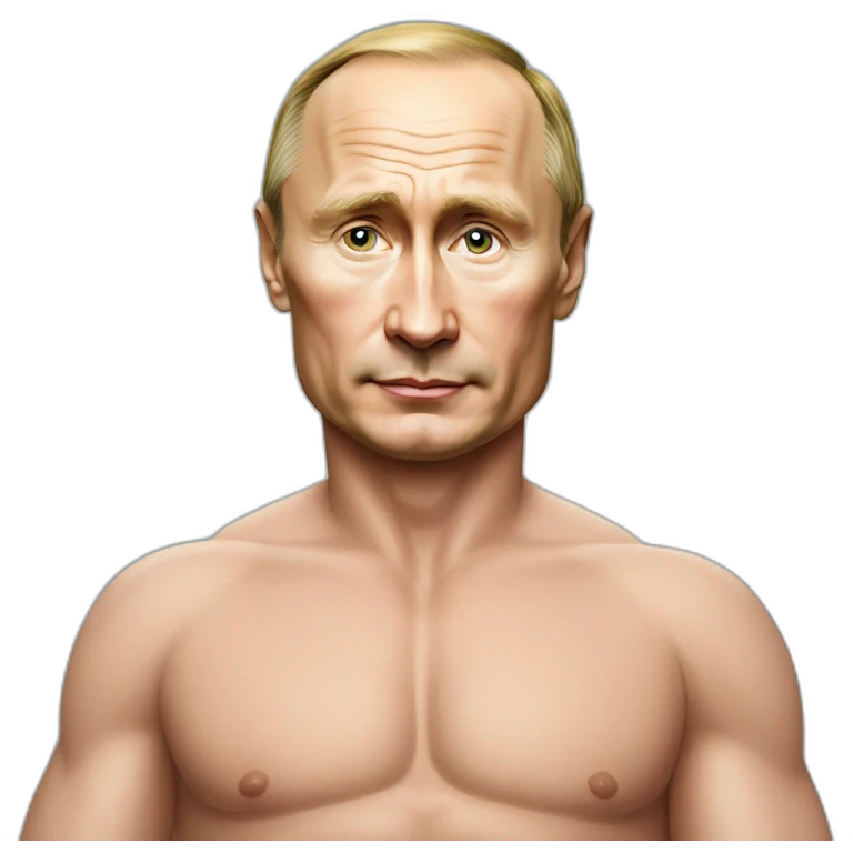 vladimir putin wearing a swimming trunk hyperrealistic emoji
