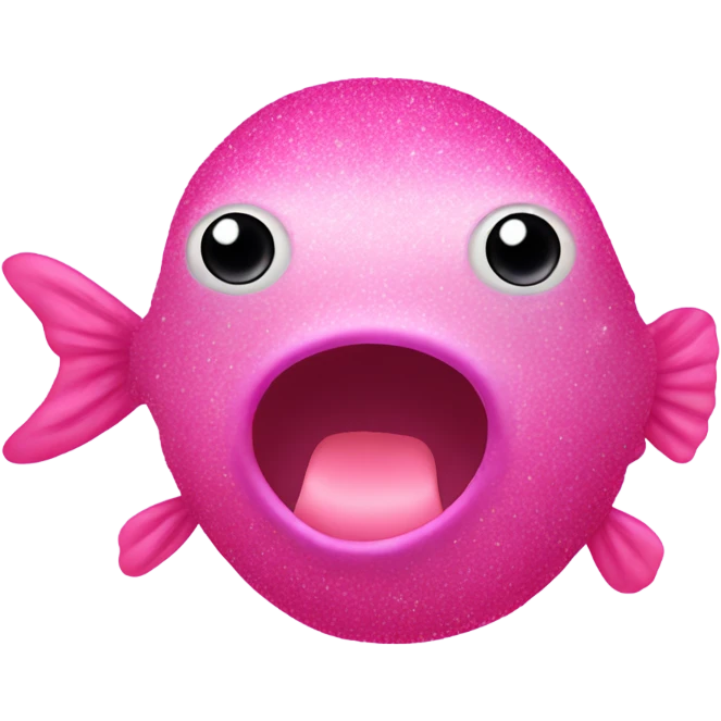 Pink ombre ugly blob fish with glitter  emoji