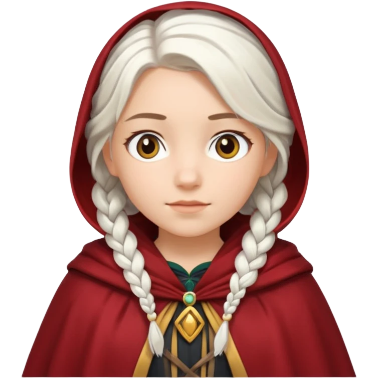 girlwith whitebraided hair, cloak emoji
