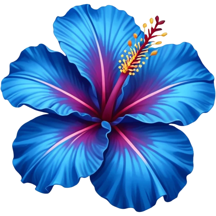 stylized blue hibiscus flower emoji